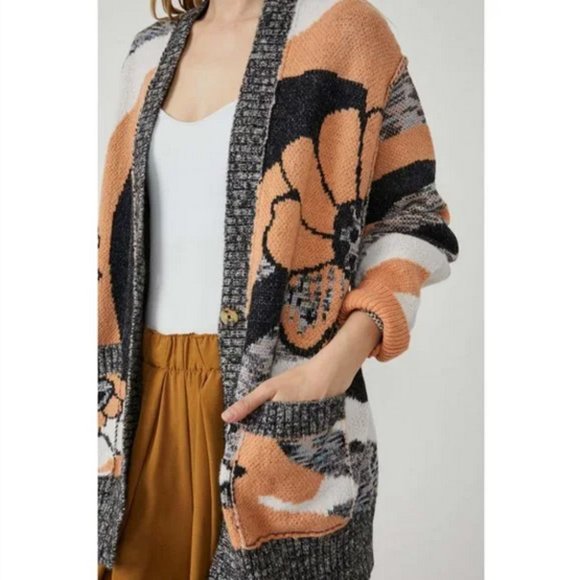 Free People August Cardi Peach Petals Combo Size XL - Picture 4 of 5